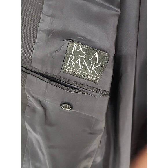 Sport Coat Blazer Jacket Check Navy Blue Wool Tweed Academia | Jos A. Bank 50R - Picture 9 of 10